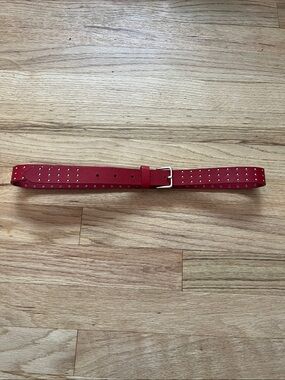 Studded Red Women's Belt - Stylish Accent